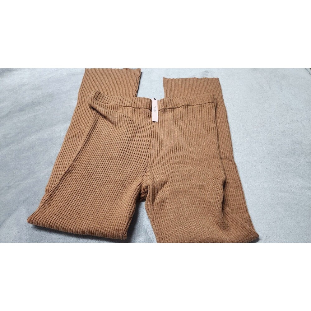 Victoria's Secret Womens Size XL Caramel Luxe Ribbed Knit Flare Pants NWT
